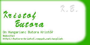 kristof butora business card