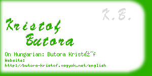 kristof butora business card